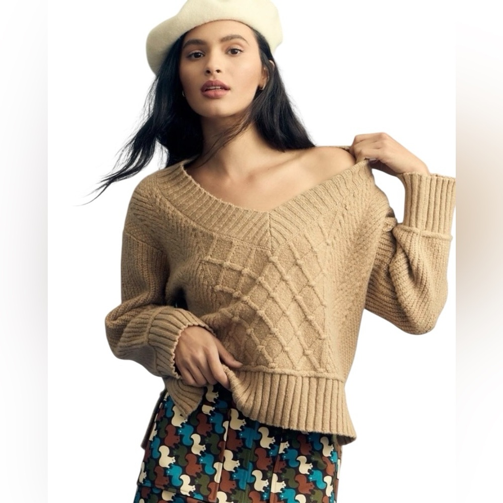 Maeve Tillie V-Neck Pull Over Sweater Size L
